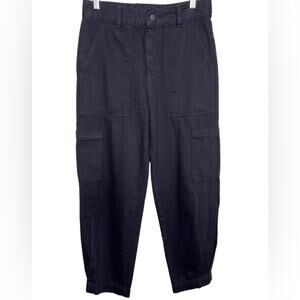 Banana Republic Black black barrel cut pant Tapered Leg Utility Pants Size 0